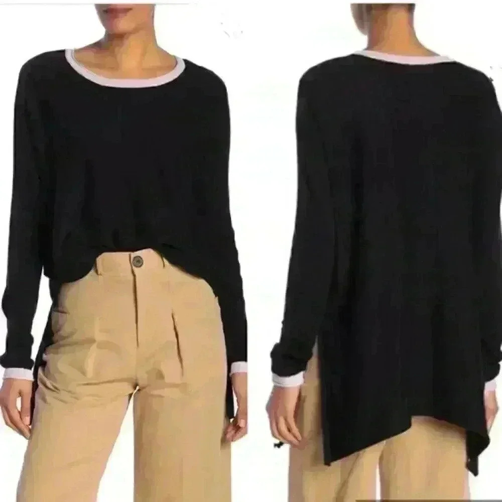 𝅺nwt Modern Designer Black Oversized Knit Sweater M